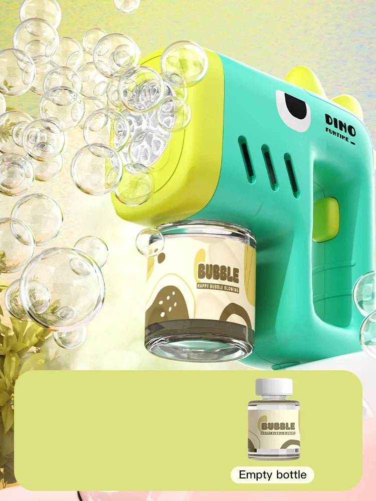 Children'S Astronaut Many Holes Rocket Launcher Handheld Portable Electric Automatic Bubble Gun LED Light for Boys and Girls ﻿