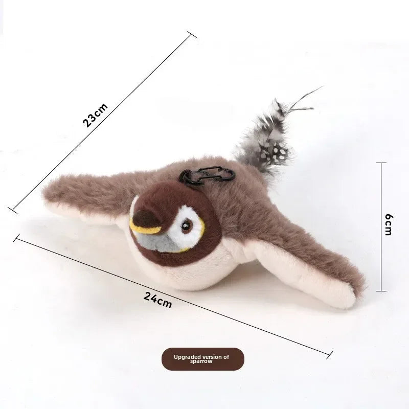 Interactive Catnip Electric Bird Toy - Touch-Activated Squeaky Plush for Dogs & Cats - USB Rechargeable Fun!