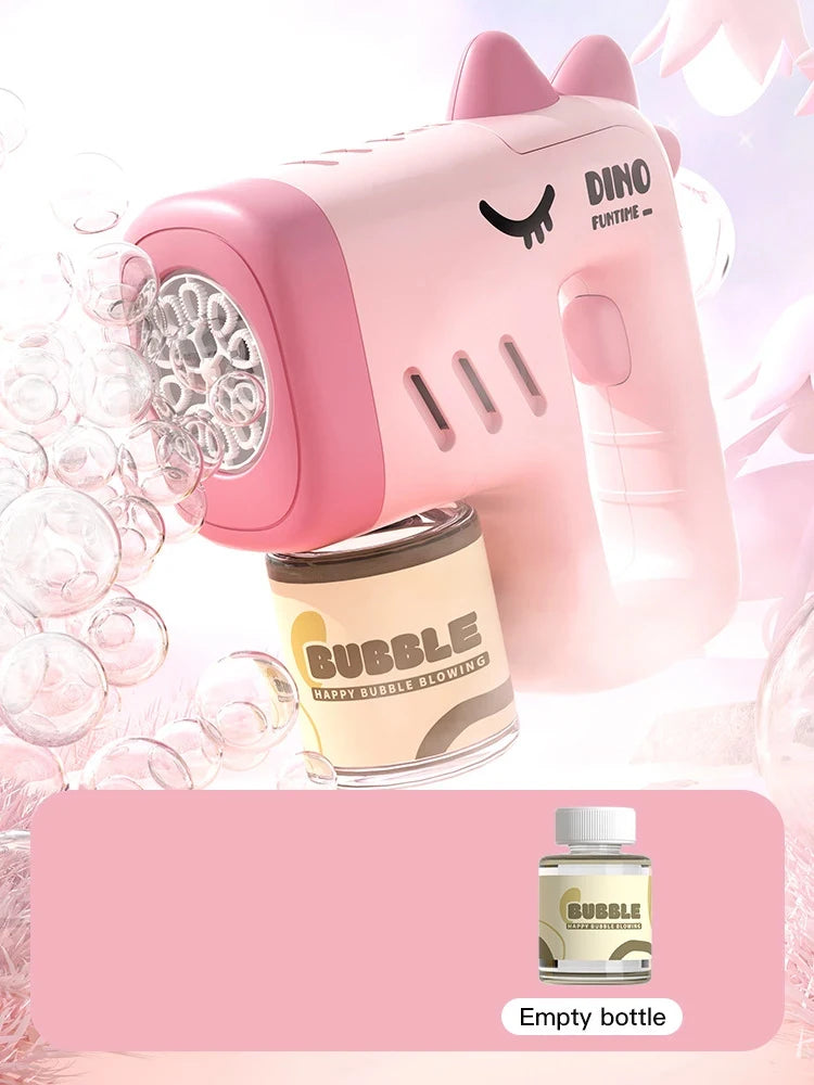 Children'S Astronaut Many Holes Rocket Launcher Handheld Portable Electric Automatic Bubble Gun LED Light for Boys and Girls ﻿